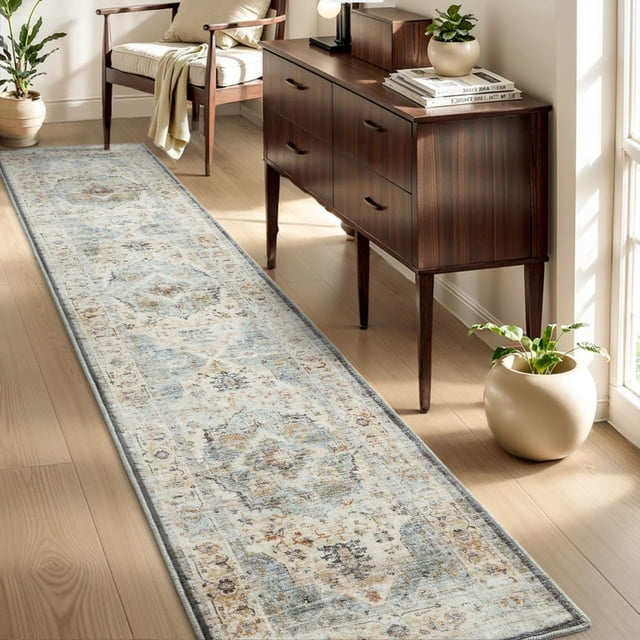 -Area Rug X Rugs for Living Room- Machine Washable Rug-Soft Living Room Rug-Vintage Non Slip Carpet-Rugs for Bedrooms Dining Room Living Room Office