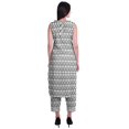 thumbnail image 4 of Moomaya Ensemble Kurta et Pantalon Sans Manches pour Femmes à Col Peter Pan Imprimé, Ensemble Ethnique 2 Pcs, 4 of 6