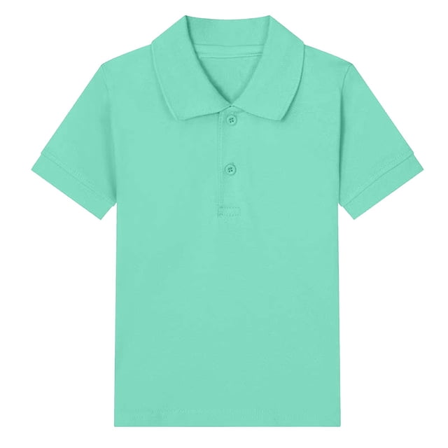 Annhoo Polos d'Été pour Filles à Manches Courtes, Col Rabattu, Boutons, Coton, Tennis, Uni, Décontracté, Tunique Basique, 2 à 15 Ans