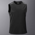thumbnail image 2 of SROBPTY Haut d'Été pour Homme, Chandails Sans Manches pour Hommes, Débardeur Sport Sans Manches Uni à Enfiler à Col Rond pour Homme, Mode Décontractée Noir, P, 2 of 4
