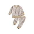 thumbnail image 1 of Diconna Ensemble de Vêtements pour Bébé Teinture sur Nœuds à Manches Longues, Col Rond, Chandail + Pantalon à Nouer, Hiver Printemps, 1 of 7