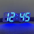 thumbnail image 1 of Fridja Summer Clearance LED Digital Alarm Clock, Wall Clock for Teenagers, Night Mode Adjastable Electronic Table Clock Wall Clock for Living Room, Bedroom and Office, 9.3" × 3.3", Blue, 1 of 5