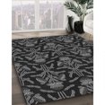 thumbnail image 3 of Ahgly Tapis Rond Lavable en Machine Intérieur Transitionnel Gris Fumé, 7 Pieds Rond, 3 of 7