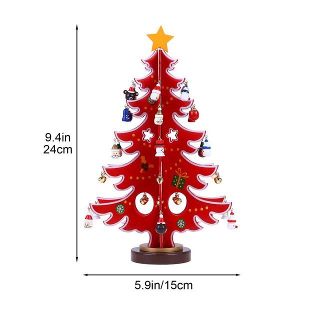 Lksixu Christmas Decorations Wooden Christmas Tree Christmas Tree Xmas Tree Stand SetCreatives Wooden Christmas Tree Decoration Christmas Gift Xmas Decor for Holiday Party Wedding