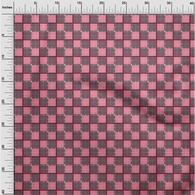 oneOone Polyester Lycra Fabric Tartan Check Printed Craft Fabric BTY 56 Inch Wide