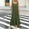thumbnail image 2 of Sentmoon Robe Bohème Grande Taille Invitée de Mariage Sans Manches à Col Rond Longue Robe d'Été Couleur Unie Dos Ouvert Coupe Régulière Robe Femme Mode pour l'Été et Temps Chaud Vert G, 2 of 8