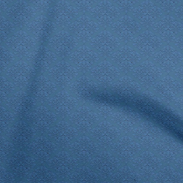 oneOone Cotton Poplin Medium Blue Fabric Asian Block Print Craft Projects Decor Fabric Printed By The Yard 56 Inch Wide