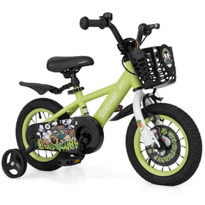 Costway 12" Kid's Bike for 3-4 with Height-Adjustable Handlebar & Saddle Handbrake Green