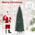 thumbnail image 3 of Costway 9FT Pre-Lit Christmas Tree Hinged Slim Pencil Xmas with 500 LED Lights & 1298 Tips, 3 of 10