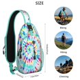 thumbnail image 2 of Modern Abstract Sling Bag, Rainbow Gradient Crossbody Backpack for Men Women, Lightweight Travel Daypack with Adjustable Strap, 2 of 4