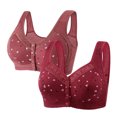thumbnail image 1 of Plebaso 2 Pack Everyday Bras for Women Front Closure No Underwire Comfort Bras Ladies Full Coverage Bralettes, 1 of 2