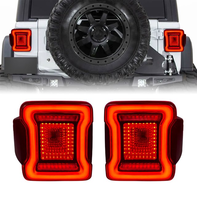 AMERICAN MODIFIED Feux Arrière de Tunnel à Lentilles Rouges, 07-18 Jeep Wrangler JK/JKU