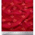 thumbnail image 1 of Soimoi Tissu en Rayonne Texture et Feuilles d'Automne Tissu de Décoration Imprimé au Mètre 56 Pouces de Large, 1 of 3
