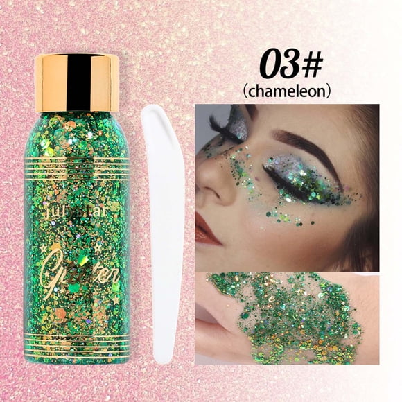Qocolhg jusqu'à 50 % de Rabais Liquidation Soins Personnels et Beauté! Poudre Diamant Brisé Style Explosion Éblouissante Maquillage de Scène Boîte de Nuit Paillettes Oeil 30 ml, Cadeaux pour Femmes