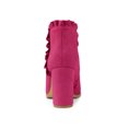 thumbnail image 4 of Unique Bargains Women's Ruffle Block Heel Ankle Boots HotPink (Size 6), 4 of 8