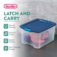 thumbnail image 3 of Sterilite Latch & Carry 18 Gallon Plastic Stacking Storage Tote, 12 Pack, 3 of 6