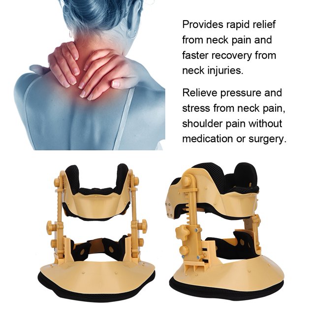 Cervical Collar, Cervical Neck Traction Device, Adjustable Cervical Traction Device, Neck Pain Relive Collar Fixation Neck Care Recover Tool