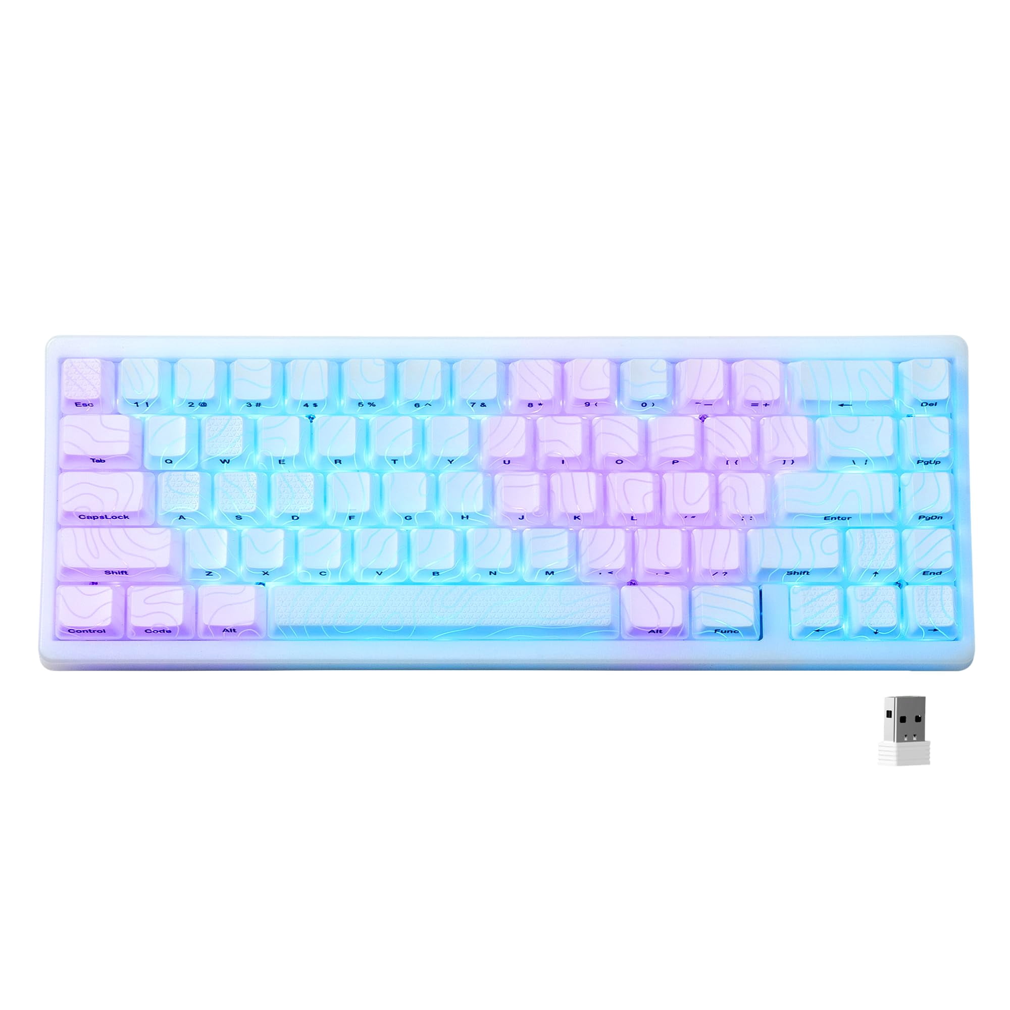 HITIME x XVX M67 Wireless 60% Percent Keyboard, QMK/VIA Topographic Gaming Keyboard, Tri-Mode Thocky Creamy Mechanical Key Board, Hot Swappable Gasket Mount RGB IMD Tech