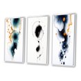 thumbnail image 3 of Designart "Heartbeat Rhapsody Turquoise and Gold Ink Cloud II" Abstract Painting Framed Wall Art Set Of 3 - Turquoise Modern Frame Canvas Set For Living Room Decor, 3 of 6
