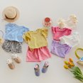 thumbnail image 4 of Nmmacb Kids Girls T-Shirt Summer Solid Color Tee Short Sleeve Top Short Sleeve Ruffle Sleeve Tee Size 1-9Y, 4 of 9