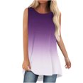 thumbnail image 2 of LSLJS Débardeur Femme Été Couleur Dégradée Col Rond Sans Manches Tunique Décontractée Hauts Blouse, Débardeurs Femme, 2 of 6