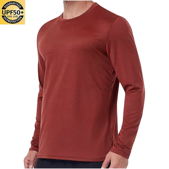 Pitauce Men's UPF 50+ Swim Shirt Rash Guard Long Sleeve Quick Dry Lightweight SPF Sun UV Protection Shirts for Hiking Fishing Running