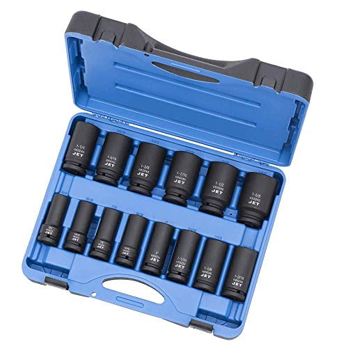 Jet 3/4-inch Drive, 14-Piece Regular SAE Professional Impact Socket Set, 6 Point, 610406