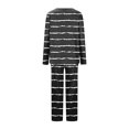 thumbnail image 5 of Timegard Pajamas Sets for Women 2 Piece Stripted Long Sleeve V Neck Ruched Top and Pants Fall Pjs Outfits, 5 of 5