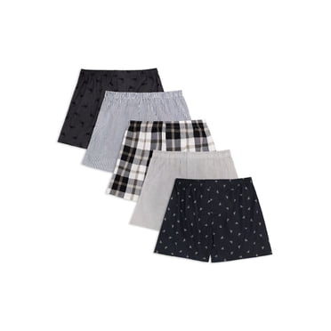 Fruit of the Loom Men's Prints & Stripes Boxer Shorts, 5-Pack