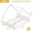 thumbnail image 4 of GUNAITO Full Size House Bed with Safety Rails & Decorable Roof, White, 4 of 7