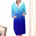 thumbnail image 2 of Meichang Women's Plush Fleece Robe Gradient Long Sleeve Shawl Collar Winter Bathrobe Mid Length Soft Fuzzy Fluffy Robe with Belt Loungewear, 2 of 4