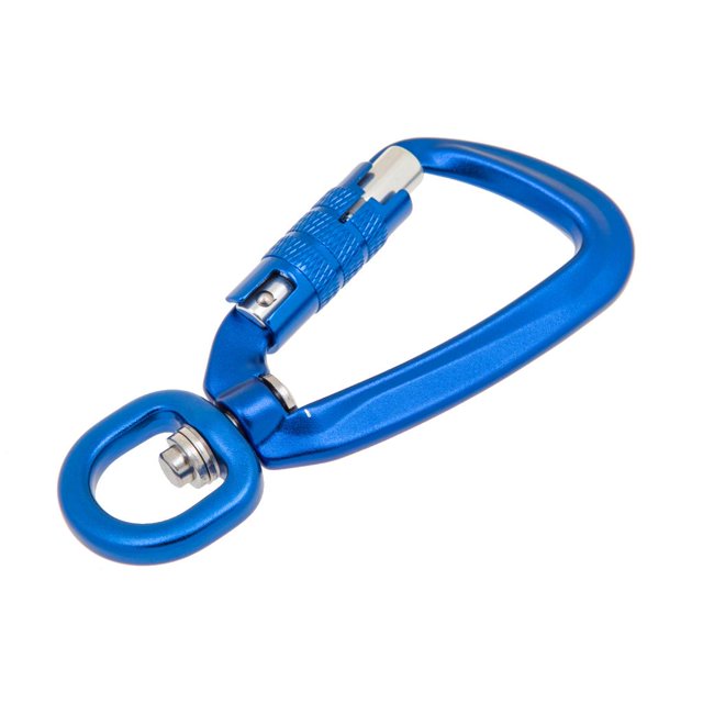 jinwen Mousqueton Portable Autobloquant Porte-Clés Crochet de Randonnée 380-400kg Bleu