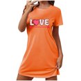 thumbnail image 1 of Amzcrzy Pyjamas pour Femmes Mode Imprimé Cœur Valentines Day Robe Décontractée Confortable à Manches Courtes Chemises de Nuit pour Femmes Valentines Day Cadeaux, 1 of 5