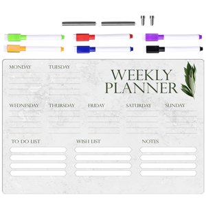 1 Set réutilisable Weekly Write Board Bureau Dry Effase Board Dry Erase Board Clear White Board And Pen