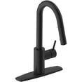 thumbnail image 1 of Ultra Faucets UF14907 Euro Collection Robinet de Cuisine à un Seul Robinet avec Bec Rétractable, Noir Mat, 1 of 1