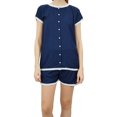 thumbnail image 3 of Bimba Ensemble de Pyjama en Dentelle Brun pour Femmes à Boutons, Chemise de Nuit en Rayonne et Short, Robe-10, 3 of 11