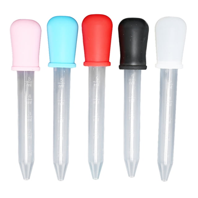 5 Pcs Pipettes de Transfert Liquide Silicone Échelle Claire Lavable Compte-Gouttes Transparent 5ml