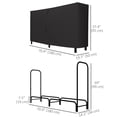 thumbnail image 3 of Outsunny 6ft Firewood Rack with Cover Wood Storage Holder Black, 3 of 10