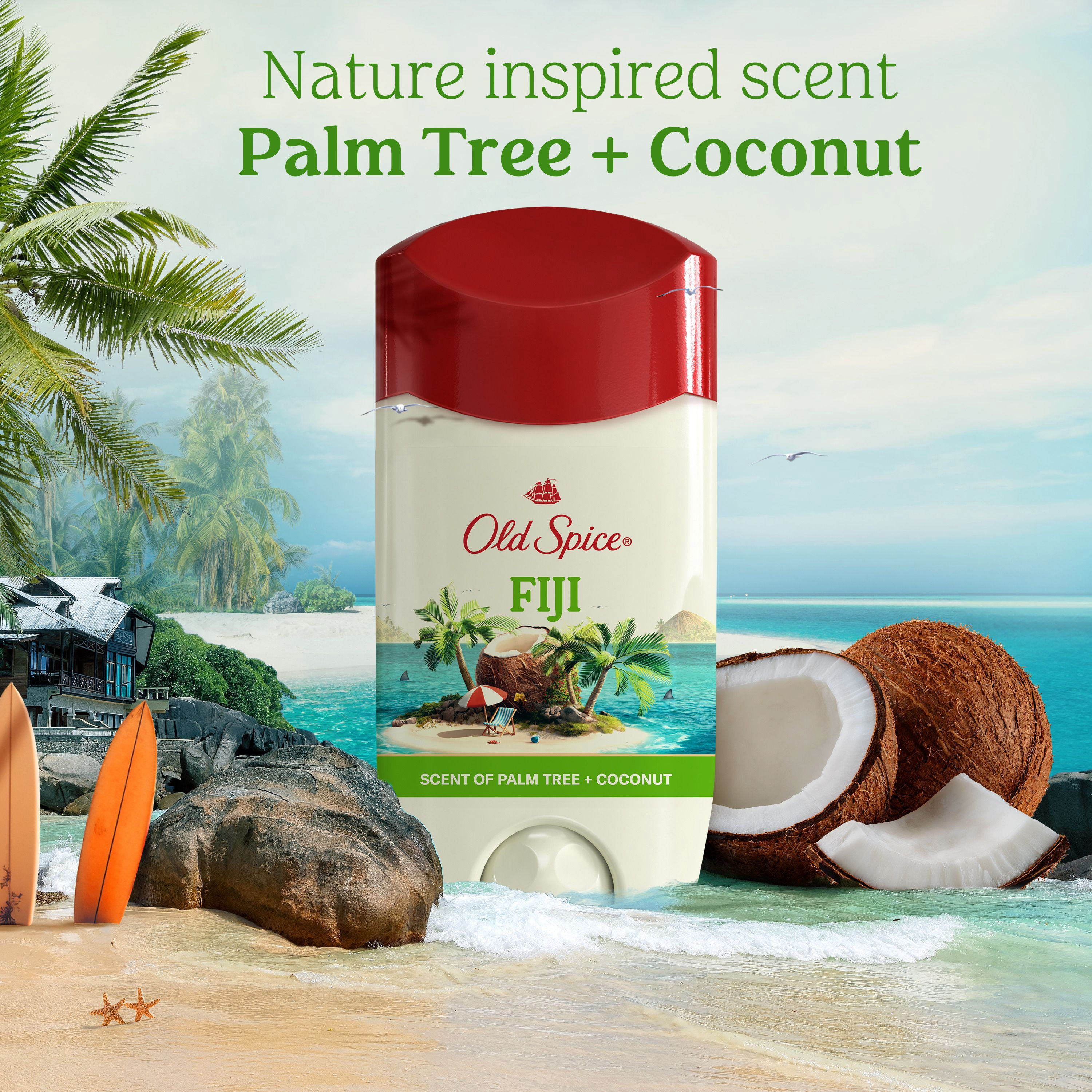 Antisudorifique et Désodorisant Old Spice pour Hommes, Fiji avec Palmier, Protection Contre la Transpiration 24/7, 73 g