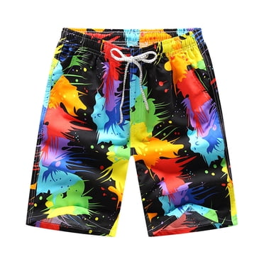 Fridja Shorts de Couleur pour Hommes à Séchage Rapide Shorts de Plage de Natation Shorts de Surf à Fleurs Swi
