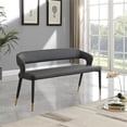 thumbnail image 3 of Meridian Furniture Destiny Grey Vegan Leather Bench, 3 of 15