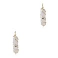 thumbnail image 2 of yingyy Wire Wrapped Charm Hanging Pendant Colorful Exquisite Crystal Crafting Necklace Keychains Earrings Accessories White Crystal 2Set, 2 of 6