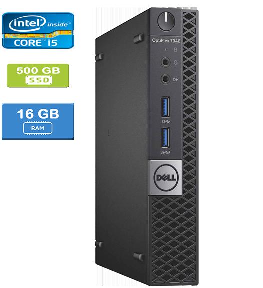 Remis à Neuf : DELL 7040 MICRO Intel Core i5-6500 2.50 GHz, 16 Go, 500GB SSD, Win 10 Pro