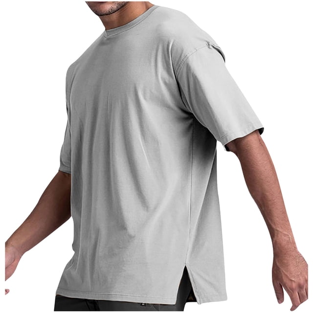 QIPOPIQ Men's Heavyweight Cotton Short Sleeve Crew Neck T-Shirt Clearance