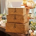 thumbnail image 2 of Panier de Rangement en Osier avec Couvercles Paniers à Lessive en Herbe de Mer, 2 of 4