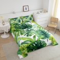 thumbnail image 4 of Erosebridal Tropical Palm Tree Leaf Bedding Sets with Comforter, Botanical Plants Duvet Insert, Reversible 2pcs, 4 of 8