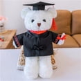 thumbnail image 1 of HWRETIE Graduation Teddy Bear 2023 Plush Toy With Black Graduation Cap 11.8 Inch College Graduation Gift Decoration, 1 of 2
