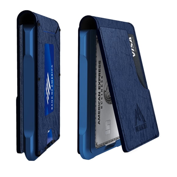 MURADIN Mens Wallet Tactical Bifold Wallets for Men Metal RFID Blocking Aluminum Money Cards Holder Gifts for Men (Blue Tree)