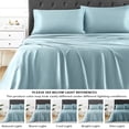 thumbnail image 4 of Bamboo Sheets Set of 4 - Rayon from Bamboo Cooling Bed Sheets, 16" Deep Pocket Fitted Sheet for Hot Sleepers, Queen Size Soft Wrinkle-Resistant Bedding, 4 of 9