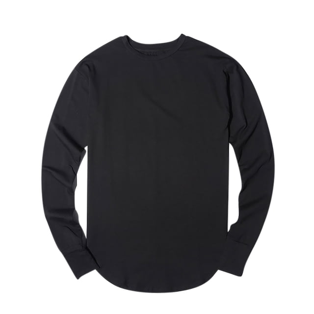 Shirts for Men Long Sleeve Basic Sweatshirts Loose Fit Solid Color Crewneck Pullover T-Shirt